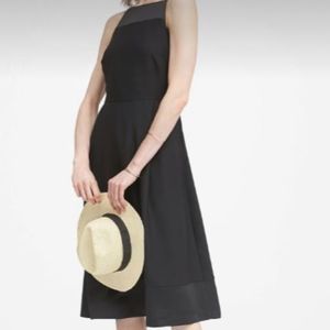 NWOT Banana Republic Size 4 Black dress Fit Flare Racer Cocktail Career Work